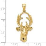 14K 3-D Deer Head 8-Point Buck Charm - Image 3
