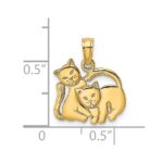 14K 3-D Polished Two Kittens Charm - Image 3