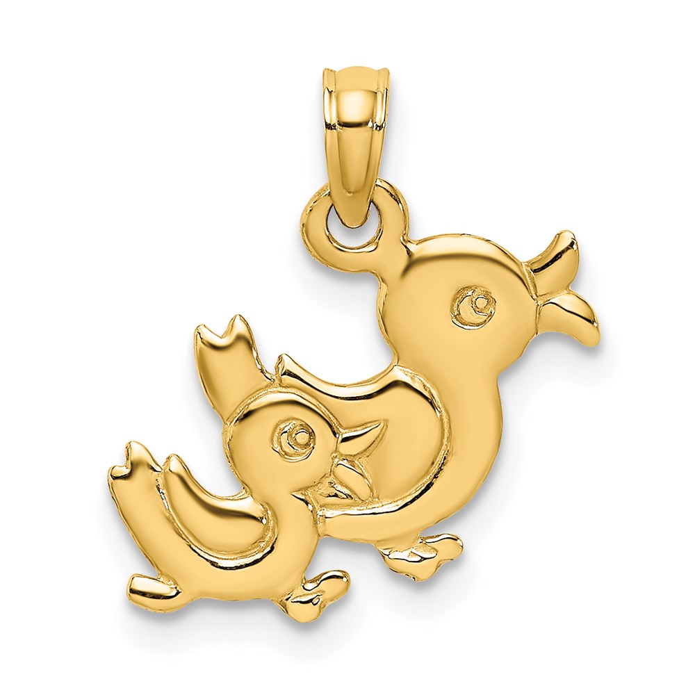 K6594.jpg 14K 3-D Two Ducks Charm - Image 1