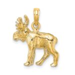 14K 3-D Textured Moose Charm - Image 3