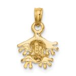 14K 3-D Textured Mini Frog Facing Down Charm - Image 3