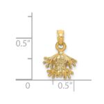14K 3-D Textured Mini Frog Facing Down Charm - Image 5