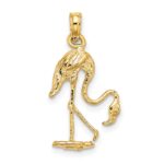 14K 3-D Textured Flamingo Charm - Image 4