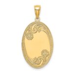 14K Floral Oval with Engravable Center Charm