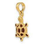 14K Small 3-D Brown Enameled Tortoise Charm - Image 5