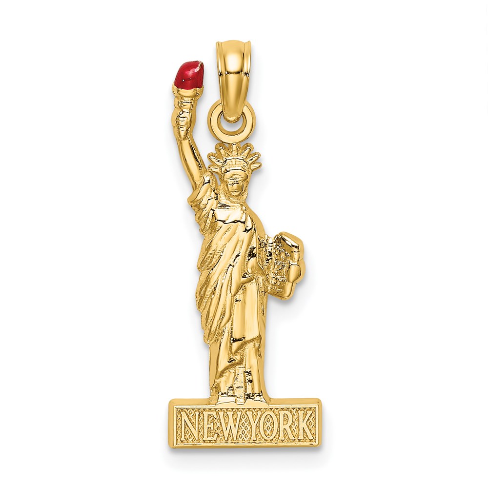 K6690.jpg 14K with Enamel Flame Statue Of Liberty NEW YORK Charm - Image 1