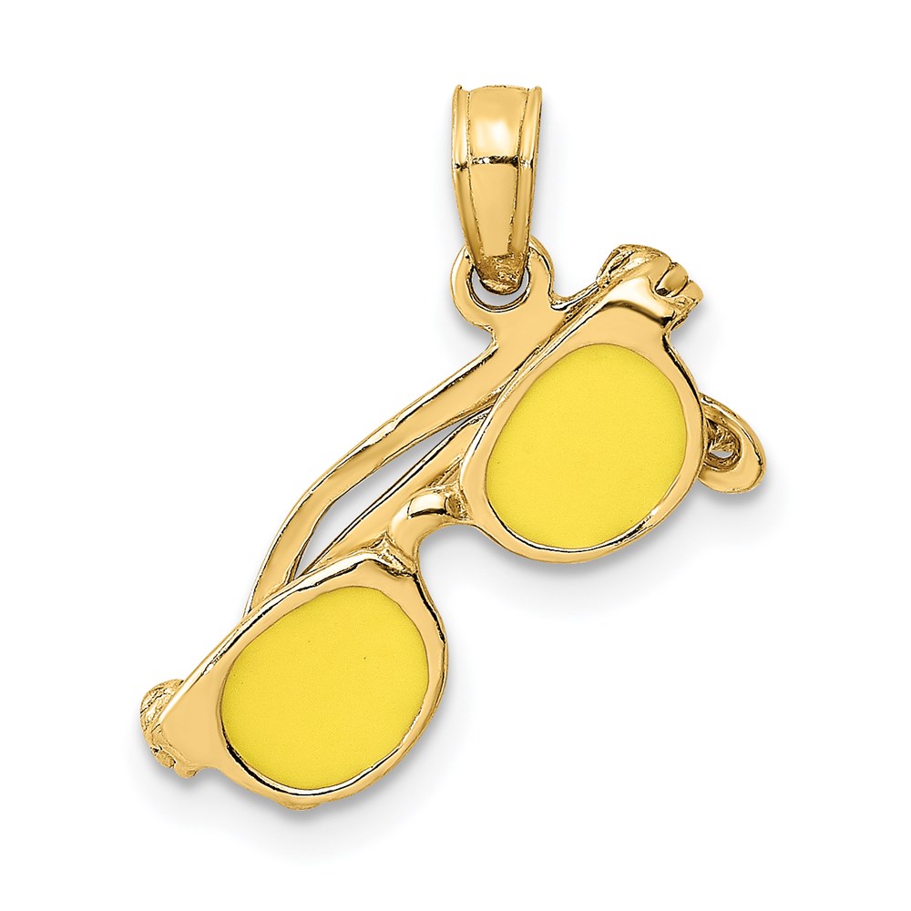 K6703.jpg 14k 3-D Yellow Enameled Sunglasses with Moveable Sides Pendant - Image 1