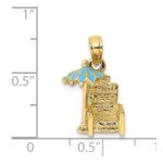 14K 3-D Beach Chair with Aqua Enameled Umbrella Charm - Image 4