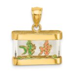 14K 3-D Moveable Enamel Fish in Aquarium Charm - Image 3