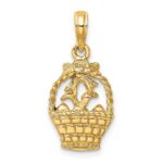 14K Enameled Easter Basket with Bunny/Bow/Eggs Charm - Image 3