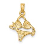14K Pink Enameled Bikini Bathing Suit Charm - Image 3