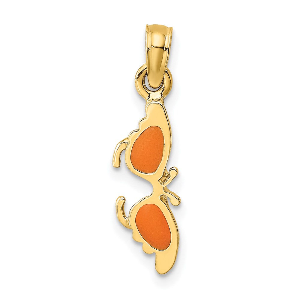 K6757.jpg 14K Orange Enameled Butterfly Sunglasses Charm - Image 1