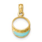 14K Aqua Enameled BEACH BUM Sun Visor Charm - Image 4