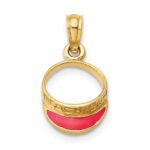 14K Fuchsia Enameled BEACH BUM Sun Visor Charm - Image 4