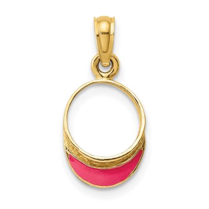 14K Fuchsia Enameled BEACH BUM Sun Visor Charm