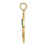 14K BLUFFTON SC Circle Enameled Palm Tree Charm - Image 2