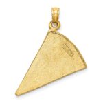 14K Multi-color Enameled Large Pepperoni Pizza Slice Pendant - Image 3