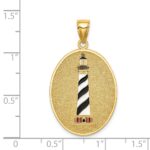 14K Enamel Cape Hatteras Lighthouse Pendant with John 8:12 On Reverse - Image 4