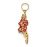 14K Enameled Bouquet of Red Roses - Image 2