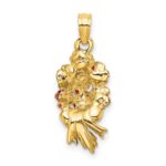 14K Enameled Bouquet of Red Roses - Image 3