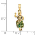 14K 3-D Hula Girl with Moveable Grass Skirt Charm - Image 3