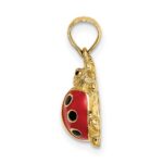 14K Red and Black Enameled Ladybug Charm - Image 2