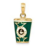 14k 3-D Multi-color Enameled Coffee Cup Charm