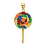 14K 3-D Multi-Color Enameled Lollipop Charm - Image 3