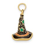 14K 3-D Enameled Witch Hat Halloween Charm - Image 2
