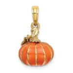 14K 3-D Enameled Pumpkin Charm - Image 3