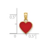 14K Polished Red Enameled Heart Pendant - Image 4
