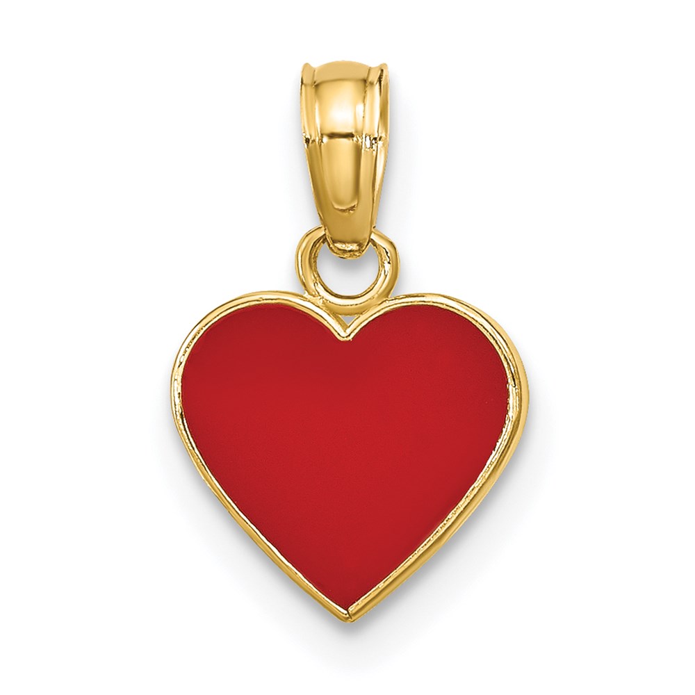 K6892.jpg 14K Polished Red Enameled Heart Pendant - Image 1