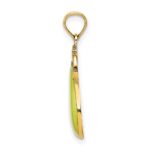 14K Yellow and Green Enameled Pear With Stem and Leaf Charm - Image 2