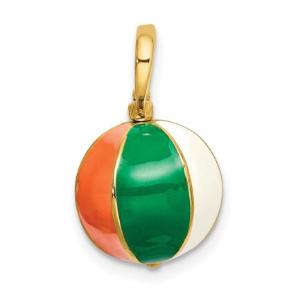 14K 3-D Multi Color Enamel Beach Ball Charm
