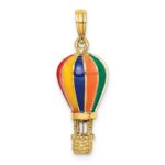 14K Enameled 3-D Hot Air Balloon Charm