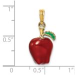14K Enameled 3-D Red Delicious Apple Charm - Image 3