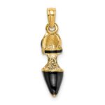 14K 3-D Black Enamel Closed Toe High Heel Charm