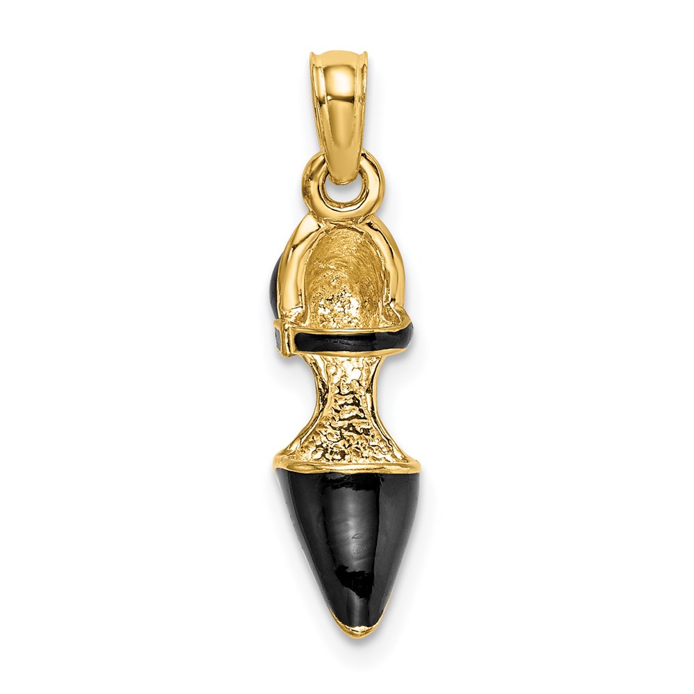 K6950.jpg 14K 3-D Black Enamel Closed Toe High Heel Charm - Image 1