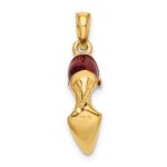 14K 3-D Maroon Enamel Closed Toe High Heel Charm - Image 4