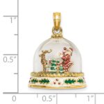 14K 3-D Enameled HAPPY HOLIDAYS on Bottom Glass Snow Globe Charm - Image 3