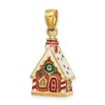 14K 3-D Enamel Gingerbread House Charm - Image 2