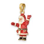 14K 3-D Enameled Santa Charm - Image 5