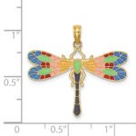 14K Multi-Color Enamel Dragonfly Charm - Image 3