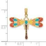14K Multi-Color Enamel Dragonfly Charm - Image 3