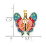 14K Multi-Color Enameled Butterfly Charm - Image 3
