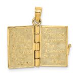 14K 3-D Moveable Enameled AN IRISH PRAYER Book with Clover Charm - Image 6