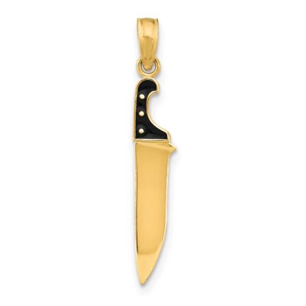 14K 3-D Black Enameled Butcher Knife Charm
