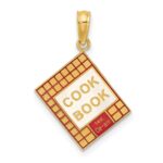 14K Red and White Enameled 3-D Cook Book Charm - Image 4