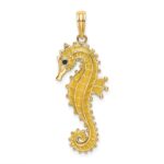 14K 3-D Yellow Enameled Seahorse Charm
