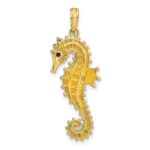 14K 3-D Yellow Enameled Seahorse Charm